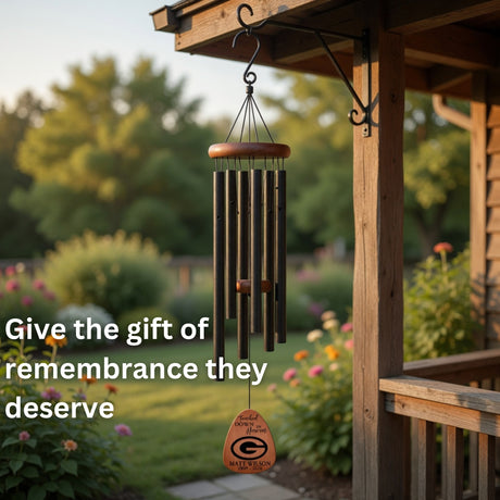 Green Bay Packers Memorial Wind Chime - Touched Down in Heaven Personalized Sympathy Gift