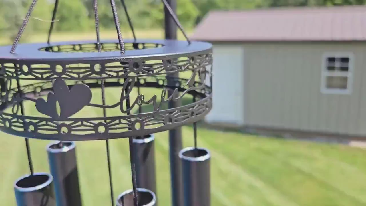 Custom Baseball Memorial Windchime – Loss of Son Gift, Personalized Remembrance Wind Chime with Angel Wings