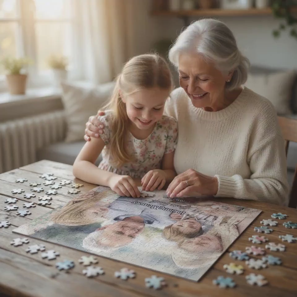Custom Memorial Puzzle 500 Piece - Personalized Photo Tribute in Loving Memory Family Gift