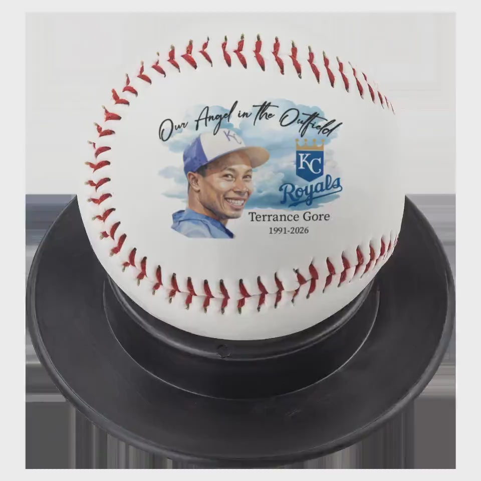 Personalized Baseball Team Memorial Ball - Our Angel in the Outfield Photo Sports Fan Gift