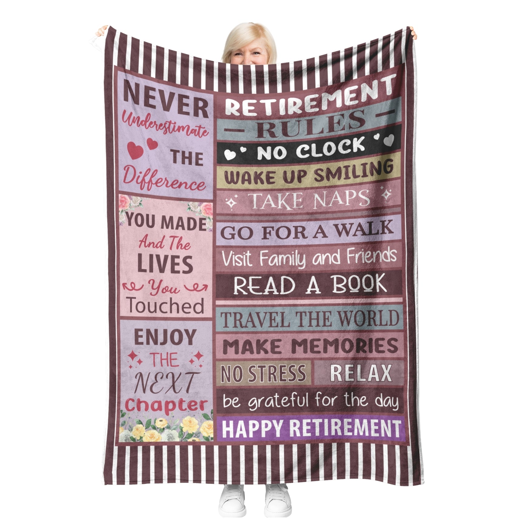 Retirement Blanket Gift for A Lady - Perfect Cozy Gift for Her New Chapter