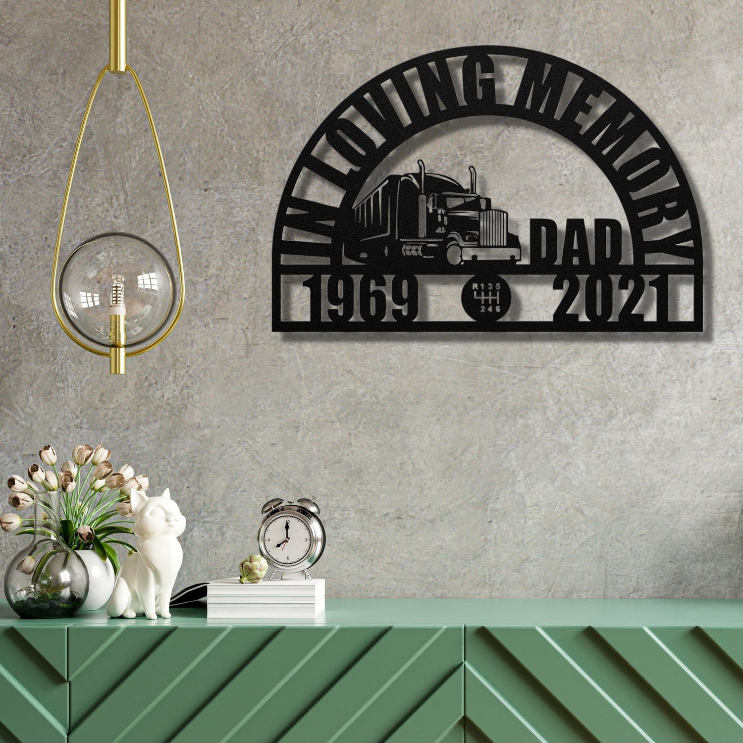 Truck Driver Sympathy Gift Loss of Father Gift | Trucker Dad Bereavement Gift | Memorial Garden Plaque | Father Grave Decorations for Dad