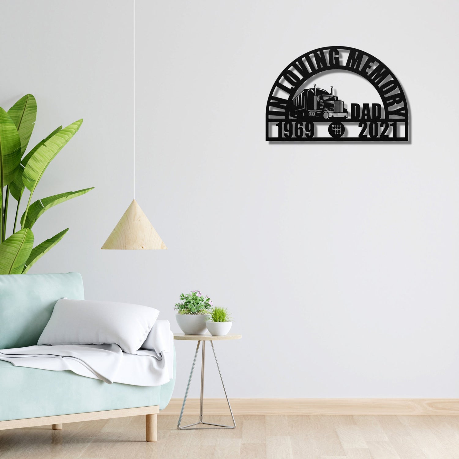 Truck Driver Sympathy Gift Loss of Father Gift | Trucker Dad Bereavement Gift | Memorial Garden Plaque | Father Grave Decorations for Dad