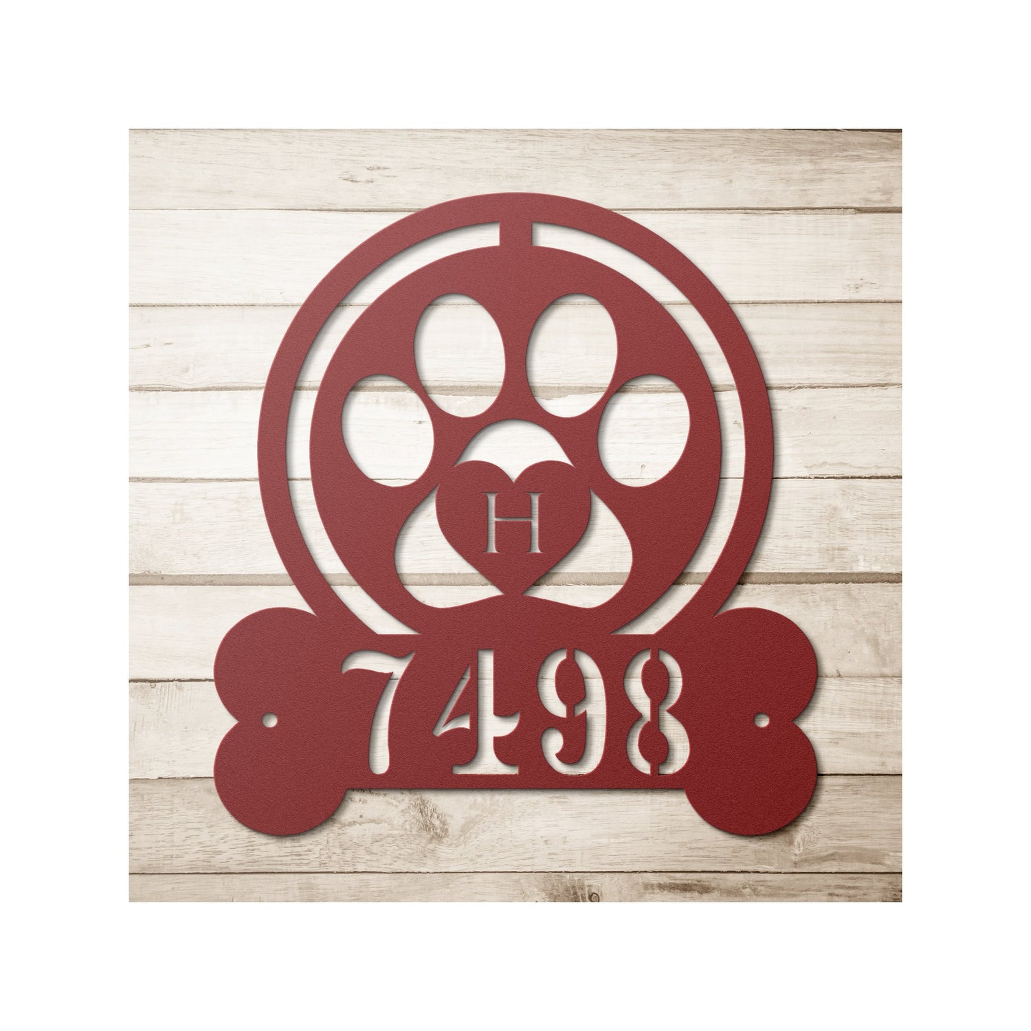 Dog Address Sign - Dog Metal Sign - Metal Dog Decor - Paw Print Address Signs - House Number Plaque - Address Plaque - House Decor