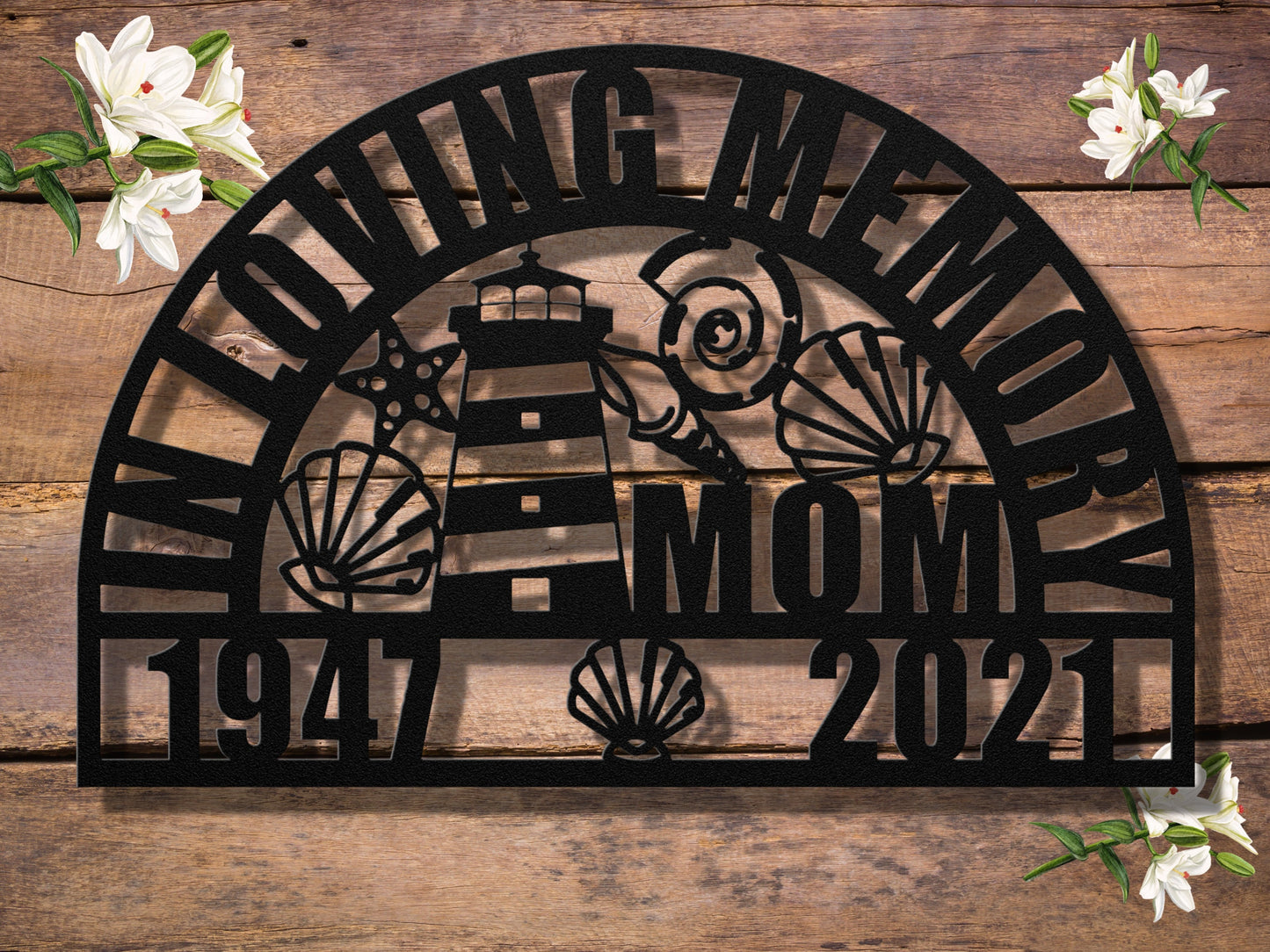 Lighthouse Memorial Metal Sign - Nautical Sympathy Gift for Loss of Mother