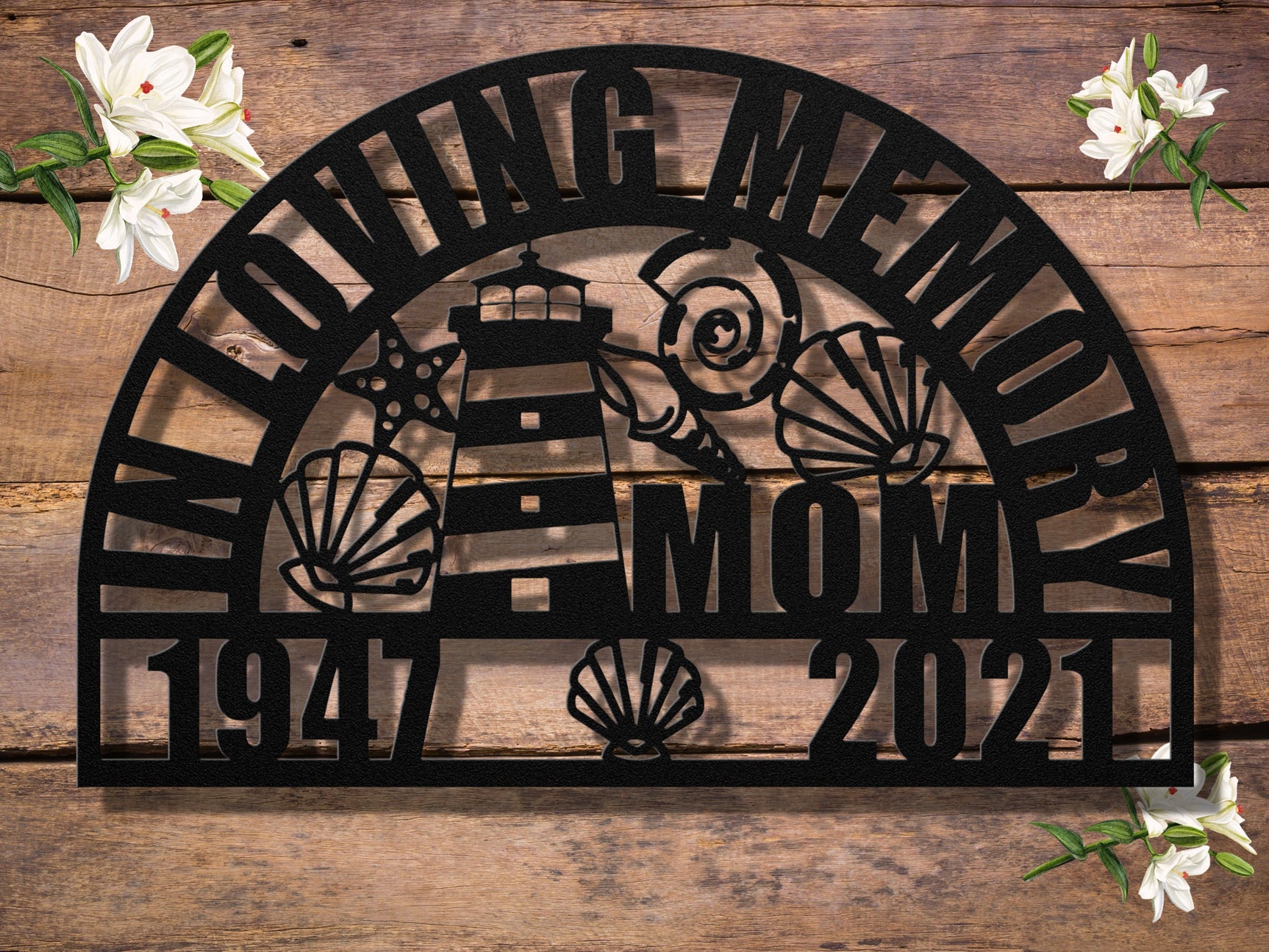 Lighthouse Memorial Metal Sign - Nautical Sympathy Gift for Loss of Mother