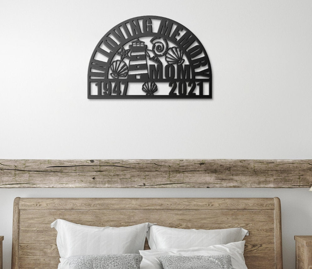 Lighthouse Memorial Metal Sign - Nautical Sympathy Gift for Loss of Mother