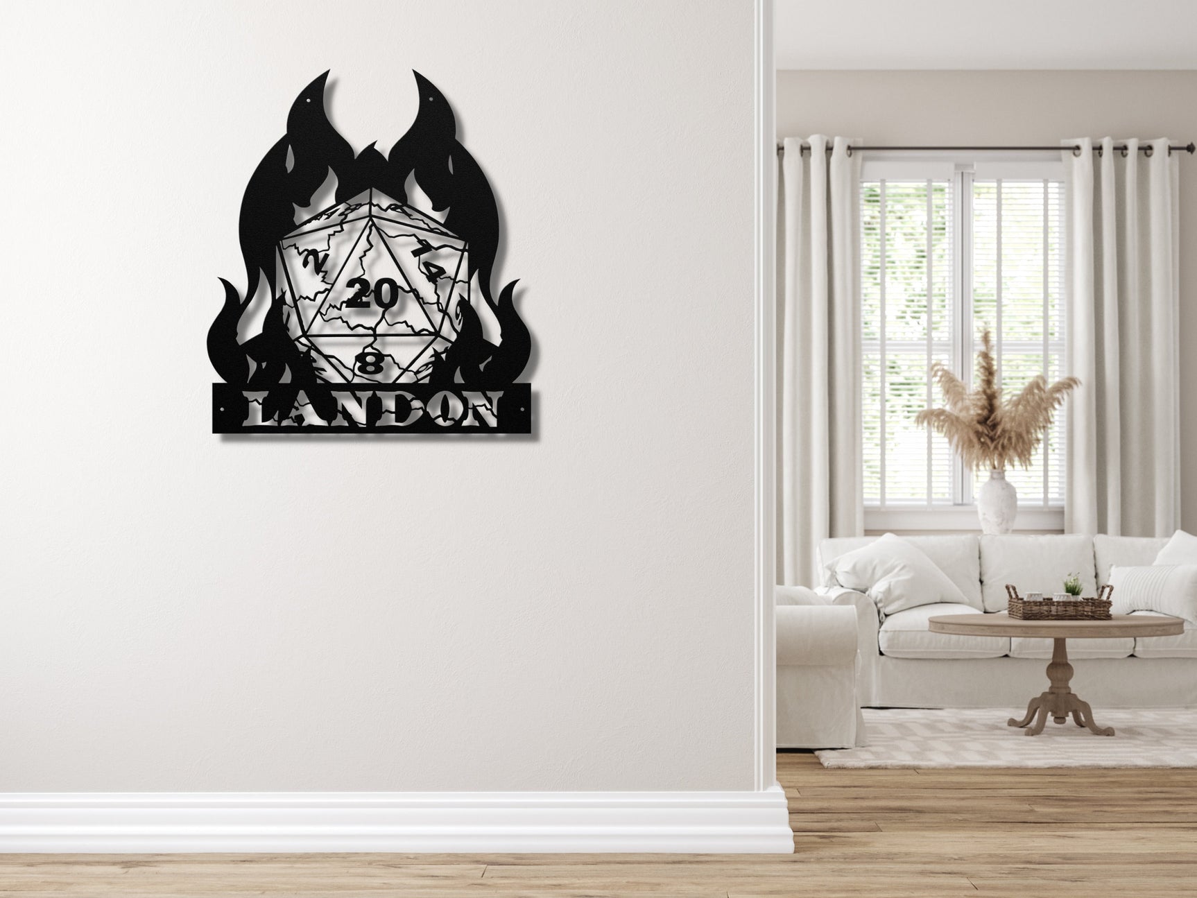 Dnd Dice Metal Wall Art - Personalized Dungeons and Dragon Gifts for Dungeon Master - RPG DM Wall Decor - Dungeon Master Wall Hanging