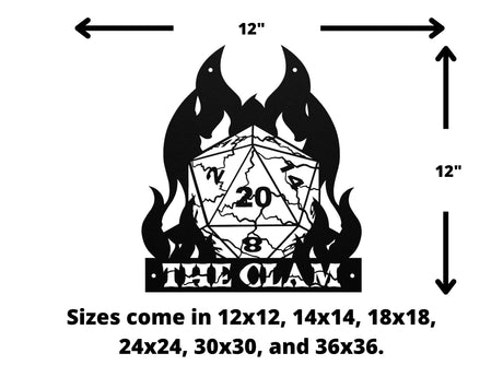 Dnd Dice Metal Wall Art - Personalized Dungeons and Dragon Gifts for Dungeon Master - RPG DM Wall Decor - Dungeon Master Wall Hanging