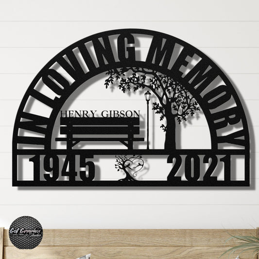 Empty Park Bench Memorial Sign | Personalized Memorial Garden Sign | Gravesite Garden Decor | Sympathy Remembrance Gift Loss of Loved One
