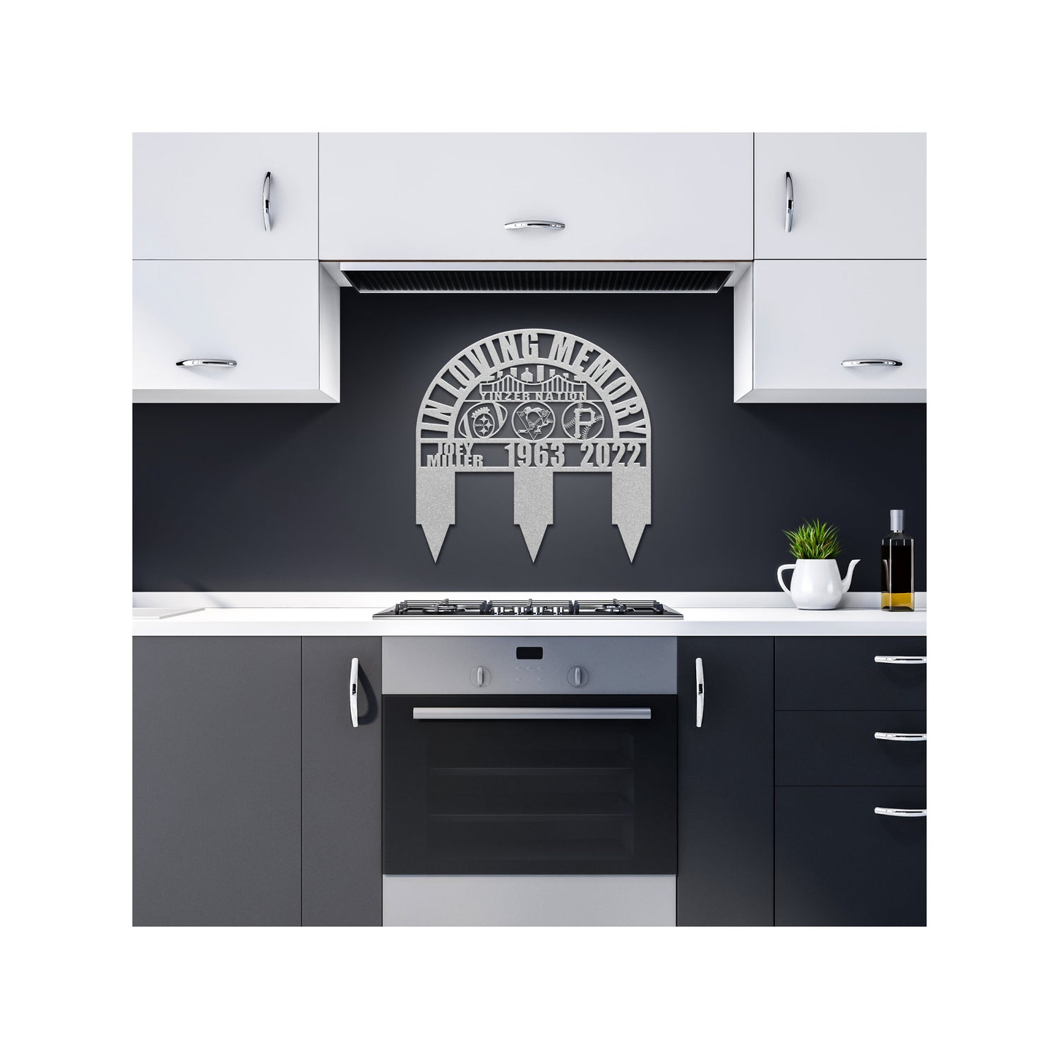 Pittsburgh Memorial Gift for Loss of Loved One | Yinzer Nation Pittsburgh Pennsylvania Grave Decoration for Sports Fan | Sympathy Gift