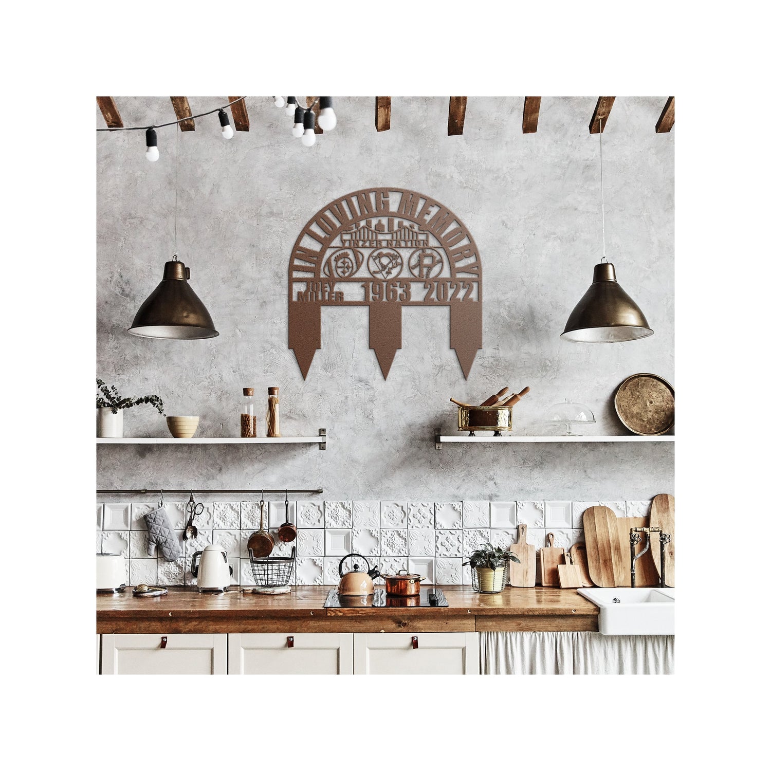 Pittsburgh Memorial Gift for Loss of Loved One | Yinzer Nation Pittsburgh Pennsylvania Grave Decoration for Sports Fan | Sympathy Gift