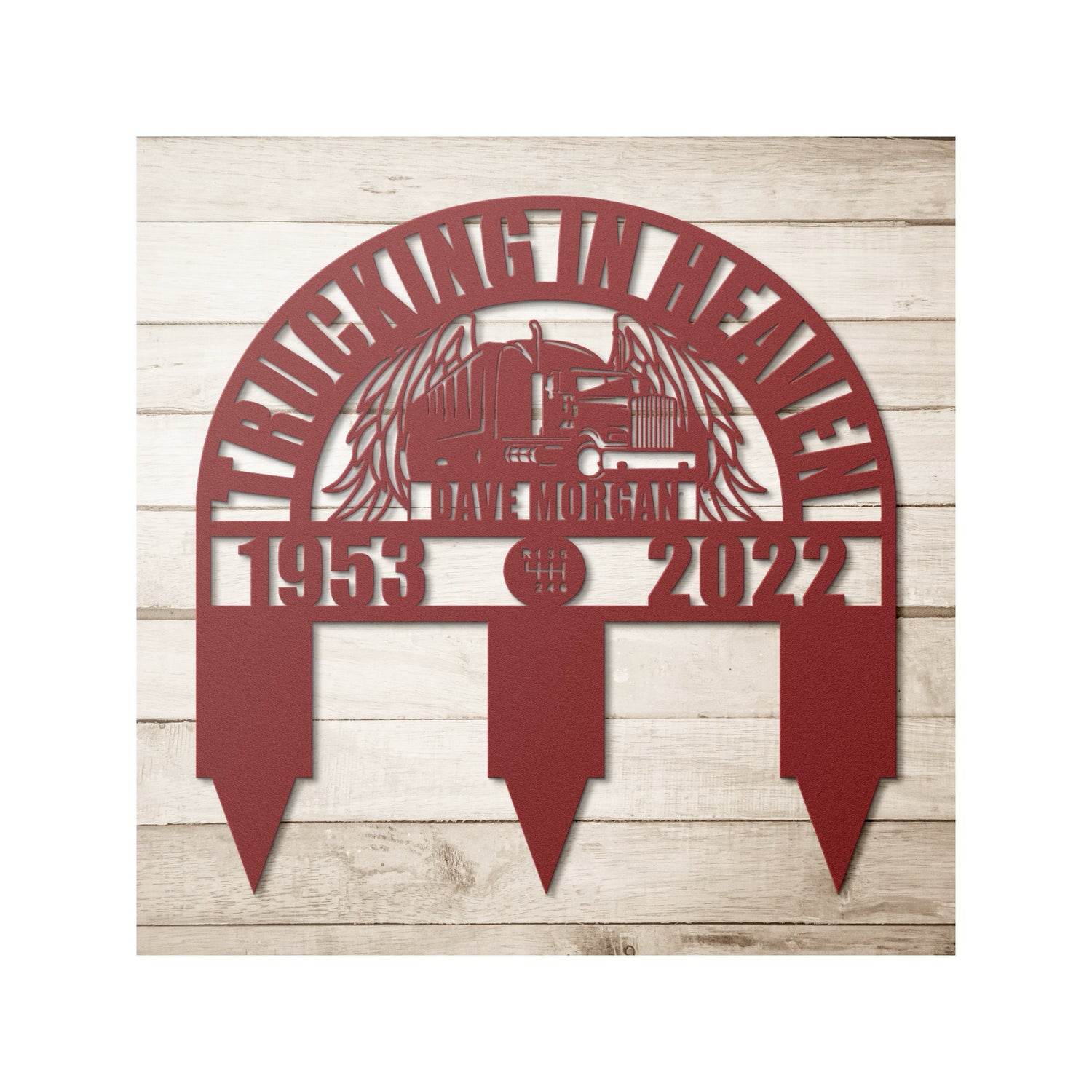 Personalized Truck With Wings Stake Grave Decoration | Unique Truck Driver Memorial Loss of Husband | Sympathy Grieving Gifts Loss of Father