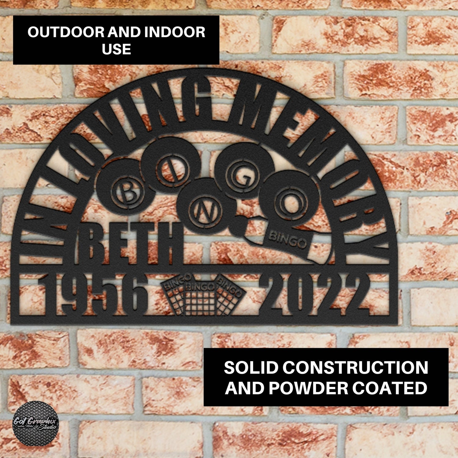 Bingo Memorial Sign for Loss of Mother, Unique Sympathy Remembrance Metal Plaque