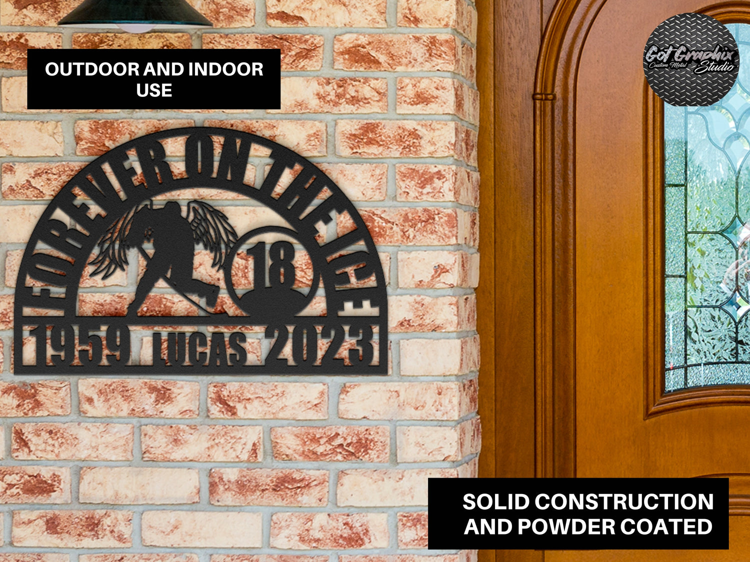 Custom Hockey Player Memorial Sign - Personalized Ice Hockey Tribute Plaque - Handcrafted Sports Remembrance Gift