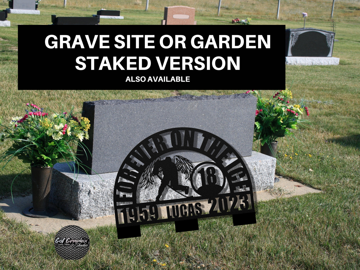 Custom Hockey Player Memorial Sign - Personalized Ice Hockey Tribute Plaque - Handcrafted Sports Remembrance Gift