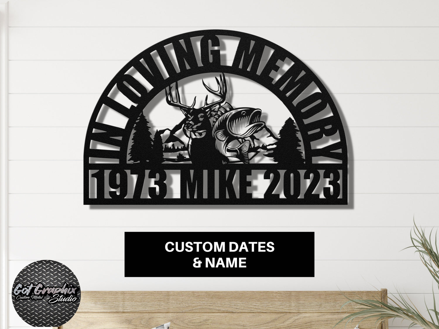 Hunting and Fishing Sympathy Memorial Sign - Personalized Celebration of Life for Men