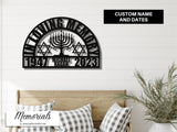 Star of David Memorial for Jewish Celebration of Life Gift - Menorah Candle Remembrance Metal Sign