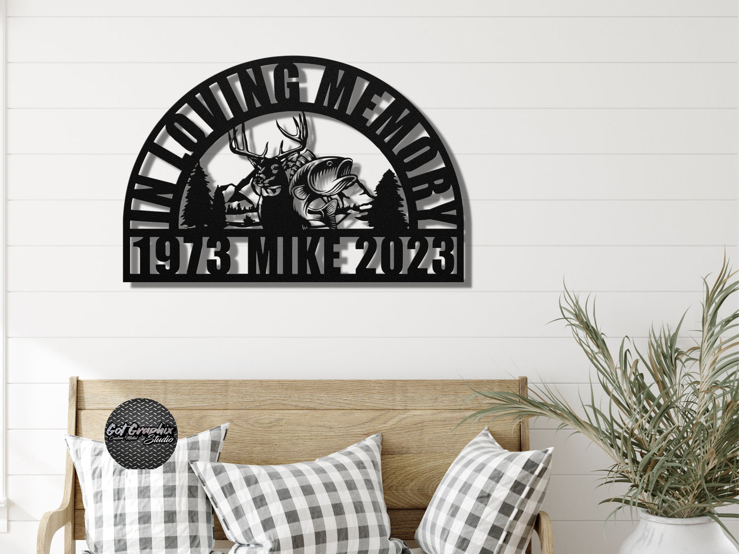 Hunting and Fishing Sympathy Memorial Sign - Personalized Celebration of Life for Men