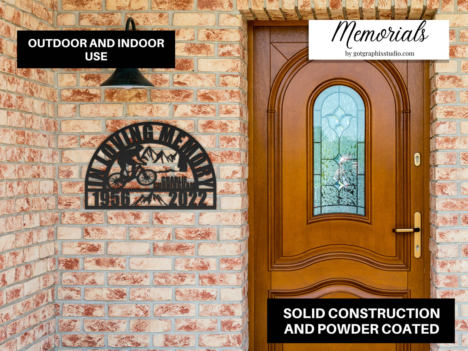 Mountain Bike Cyclist Memorial Sign for Loss of Loved One, Personalized Bicycle Remembrance Unique Sympathy Gifts