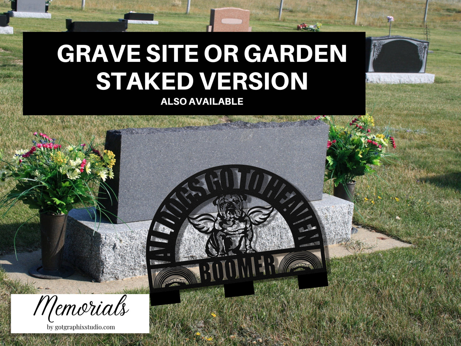 English Bulldog Dog Memorial Gift - All Dogs Go To Heaven In Loving Memory of Dog Remembrance Gift