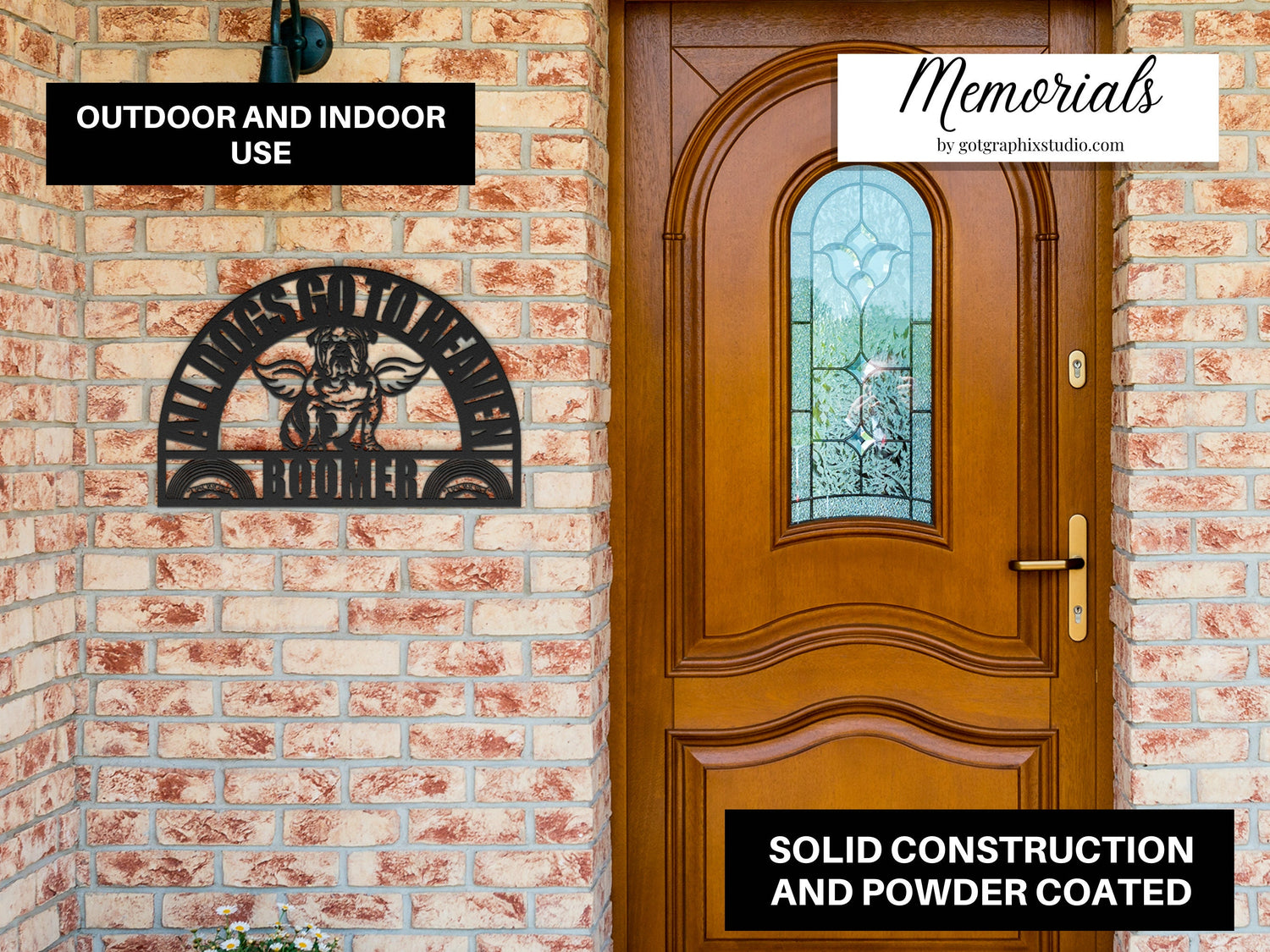 English Bulldog Dog Memorial Gift - All Dogs Go To Heaven In Loving Memory of Dog Remembrance Gift