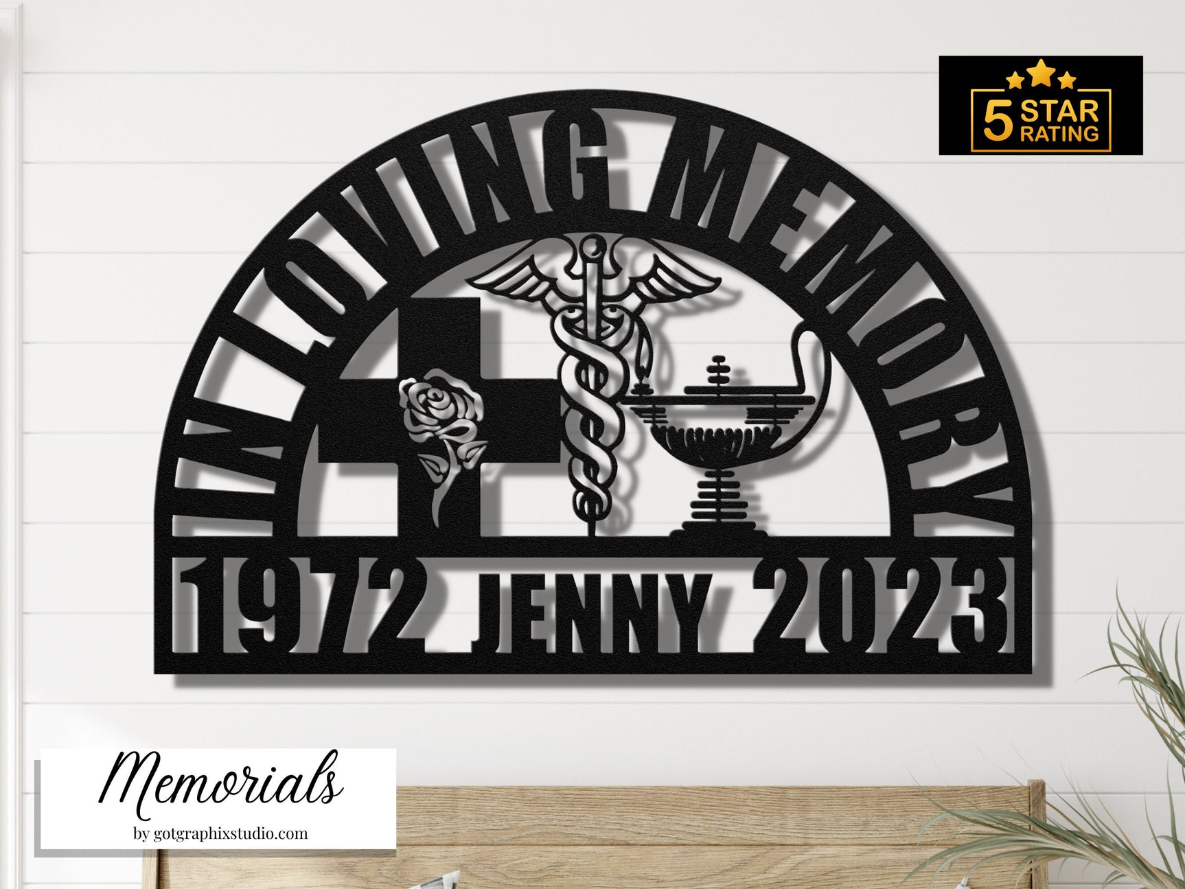 Nightingale Nurse Tribute Memorial Sign - RN Nurse Sympathy Gift