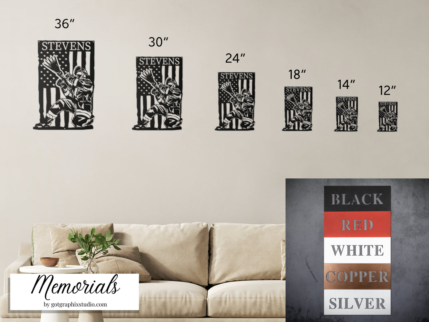 Personalizable Firefighter Metal Art Sign - Thank You Fireman Metal Home Decor Gift