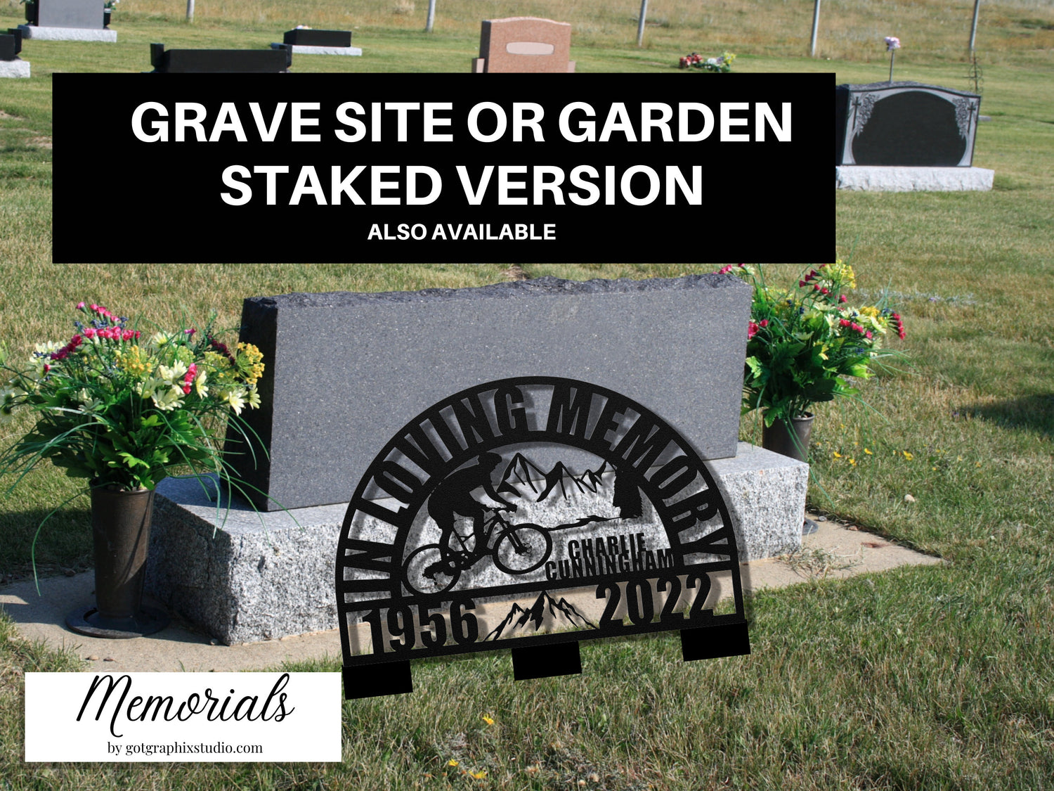 Mountain Bike Cyclist Memorial Sign for Loss of Loved One, Personalized Bicycle Remembrance Unique Sympathy Gifts