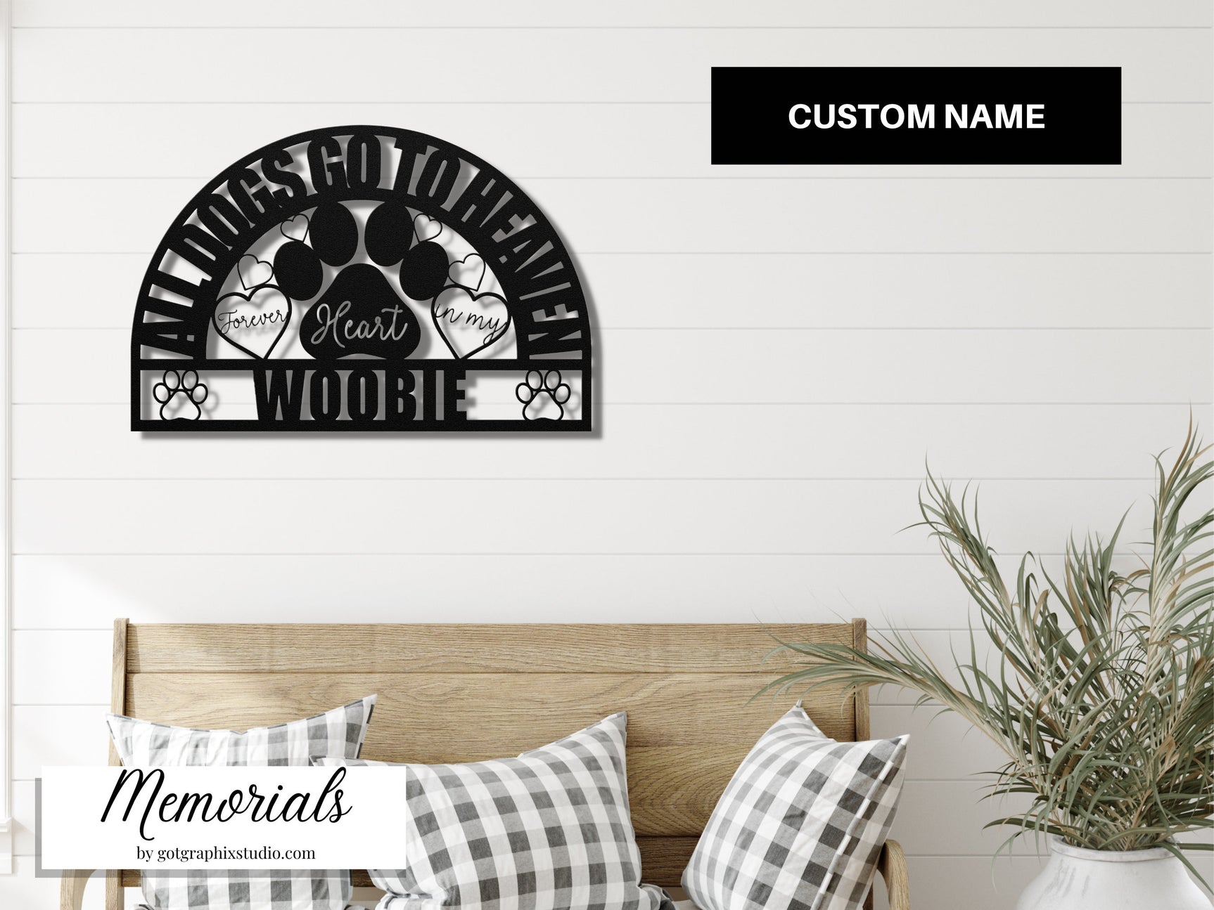 Pet Dog Memorial Gift - All Dogs Go To Heaven Forever In My Heart Pet Remembrance Gift
