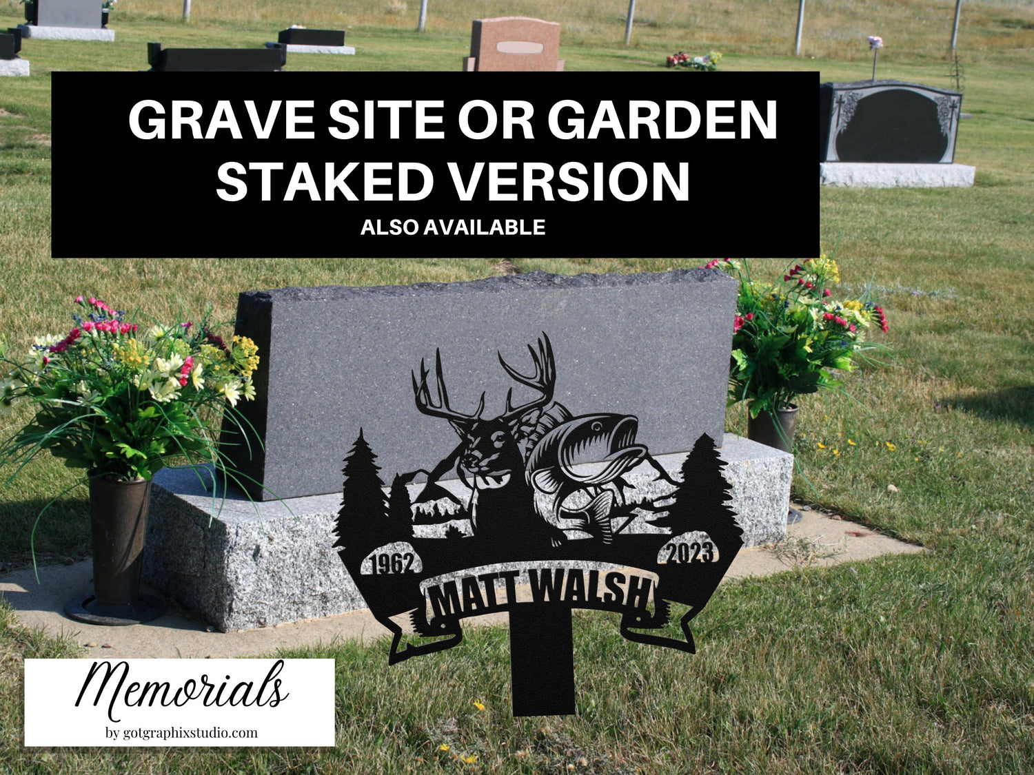 Hunter Fisherman Memorial Sympathy Keepsake - Personalized Celebration of Life for Outdoorsman - Deer Hunting and Fishing Condolence for Him