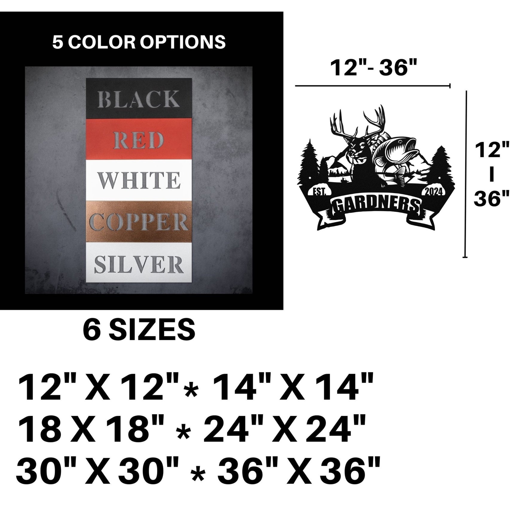 Personalized Metal Sign Deer Fish