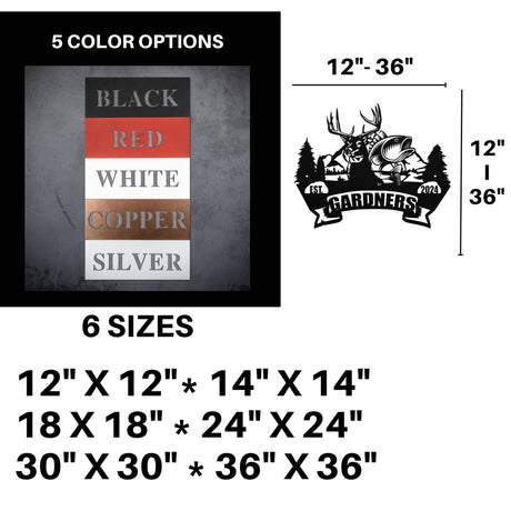 Personalized Metal Sign Deer Fish