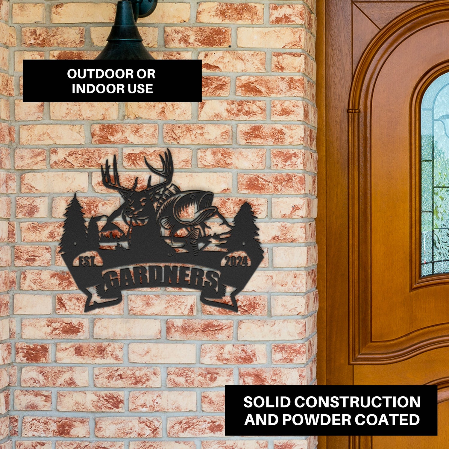 Personalized Metal Sign Deer Fish