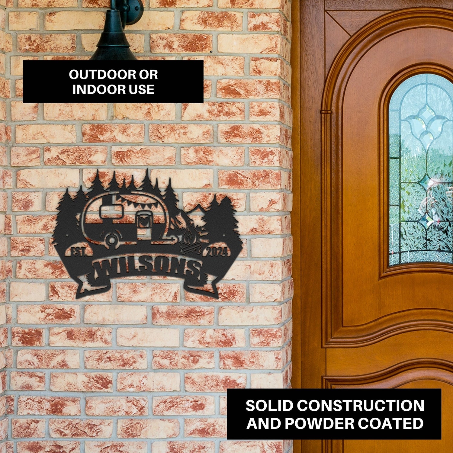 Campsite Personalized Sign | Custom Camper Sign Exterior | Last Name Rv Camping Campground Metal Sign Decorations | Rv Outdoor Camping Sign