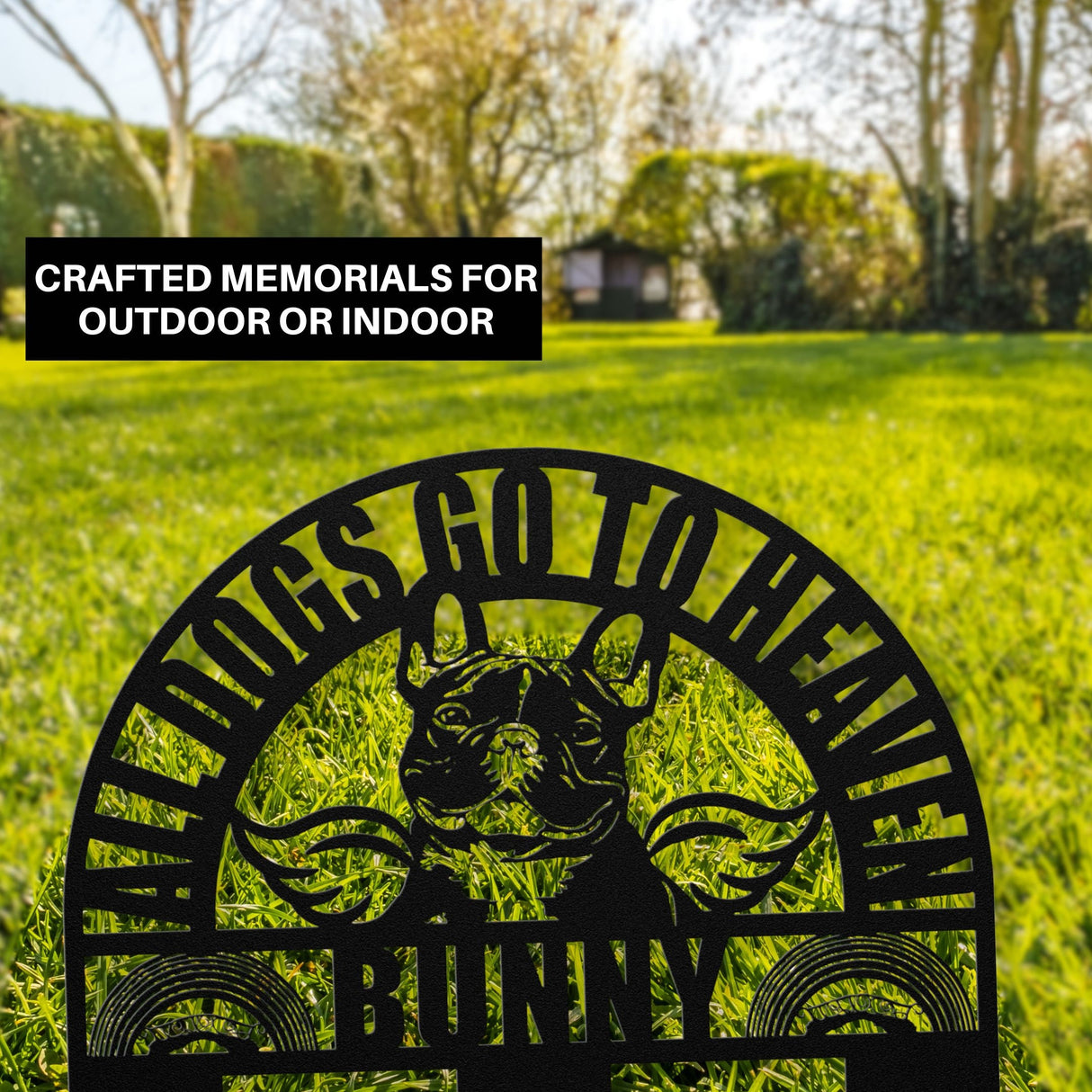 French Bulldog Pet Memorial | Personalized Dog Loss Pet Gifts | Dog Loss Sympathy Gift | All Dogs Go To Heaven Pet Memorial Garden Stake