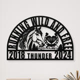 Horse Memory Memorial Gift | Personalized Pet Grave Marker | Loss of Horse Tribute | Running Free Wild Horse Remembrance Garden Ornament