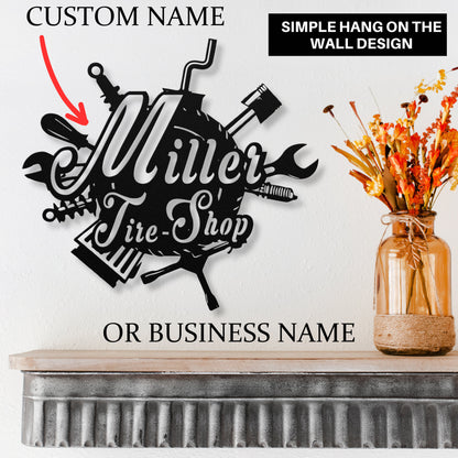Personalized Garage Sign for Dad | Custom Garage Business Sign | Mechanic Gifts diesel | Personalized Garage Workshop Sign | Tire Shop Gifts