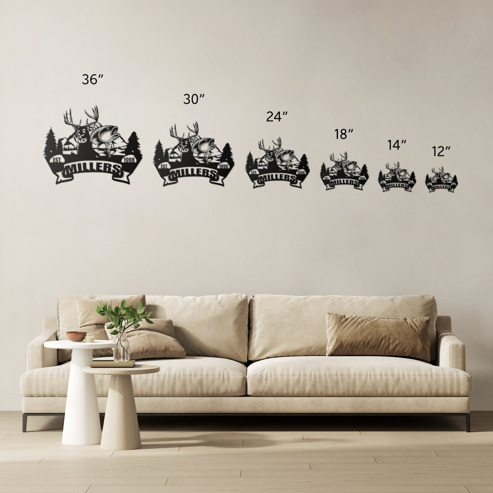 Personalized Metal Sign Deer Fish