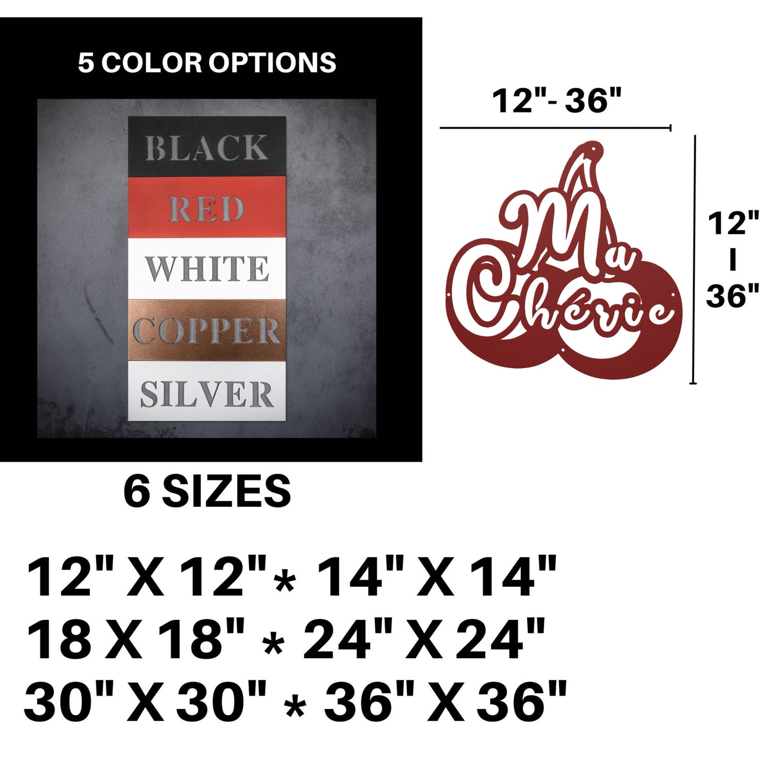 Coquette Room Decor | Ma Cherie Coquette Metal Wall Art for Apartments | Coquette Aesthetic | Maximalist Wall Art | Girly Trendy Wall Art