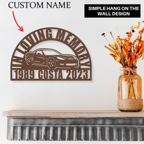 ZR1 Corvette Car Memorial Gift for Loss of Dad | Chevy Corvette Sympathy Loss of Father | Personalized Grief Gift | Temporary Grave Marker