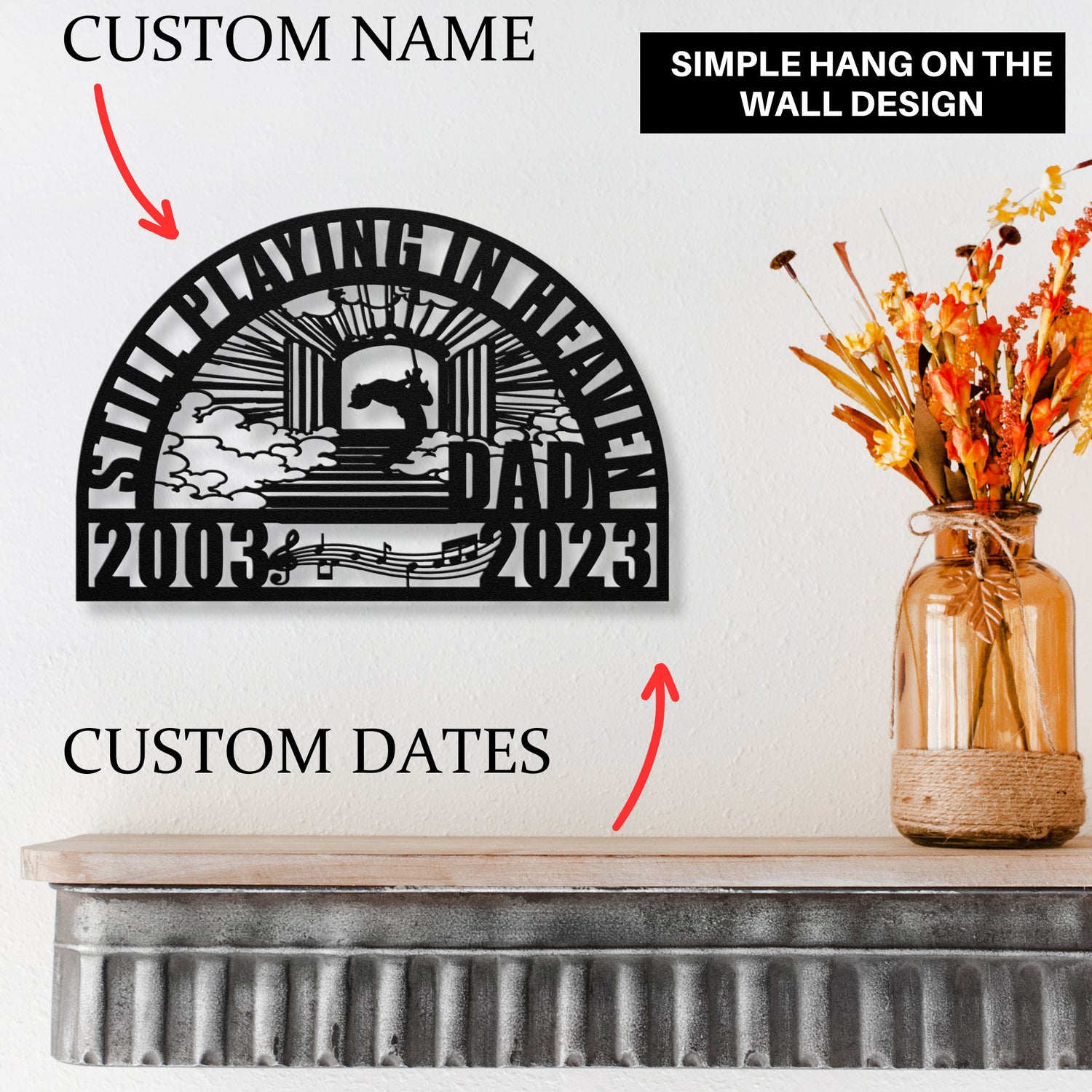 Guitar Memorial Gift for Loss of Loved One, Loss of Father Gift, In Loving Memory Sympathy Gift, Dad Bereavement Gift, Music Memorial Gifts