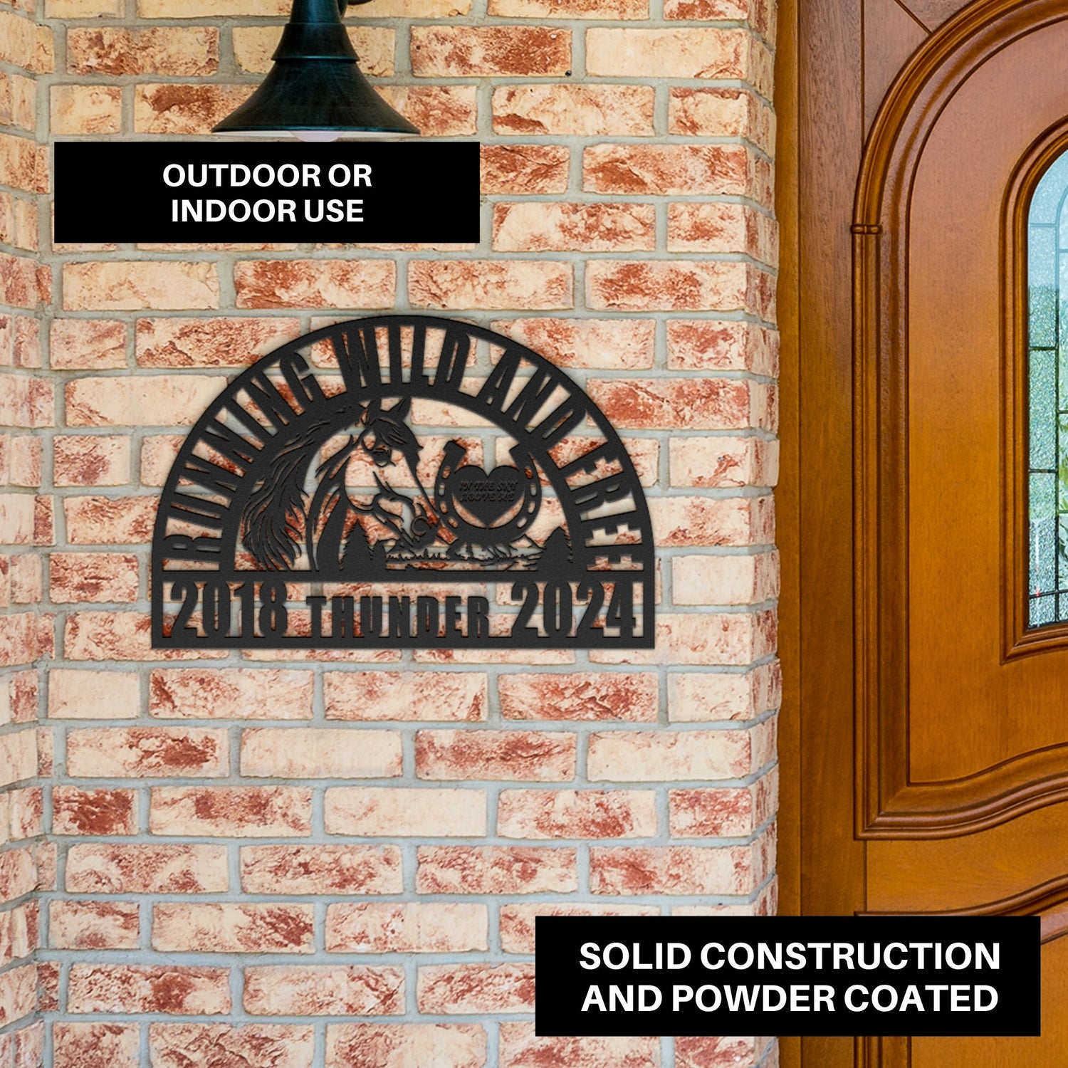 Horse Memory Memorial Gift | Personalized Pet Grave Marker | Loss of Horse Tribute | Running Free Wild Horse Remembrance Garden Ornament