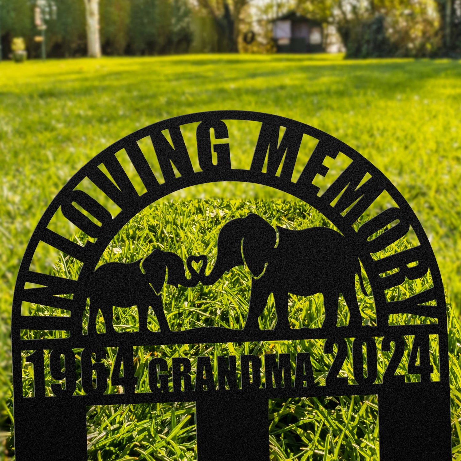 Beautiful Elephant Womens Memorial Gift Idea for Loss Grandma - Cute Animal Temporary Grave Marker - Memorial Gift Mom Funeral Service