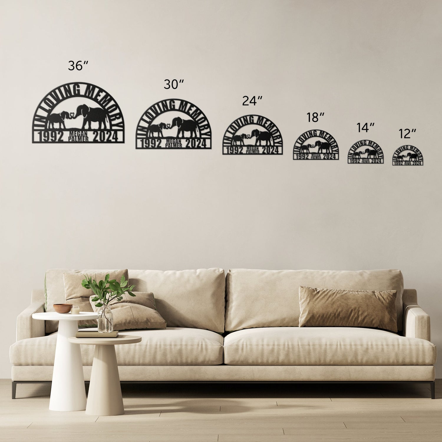 Beautiful Elephant Womens Memorial Gift Idea for Loss Grandma - Cute Animal Temporary Grave Marker - Memorial Gift Mom Funeral Service