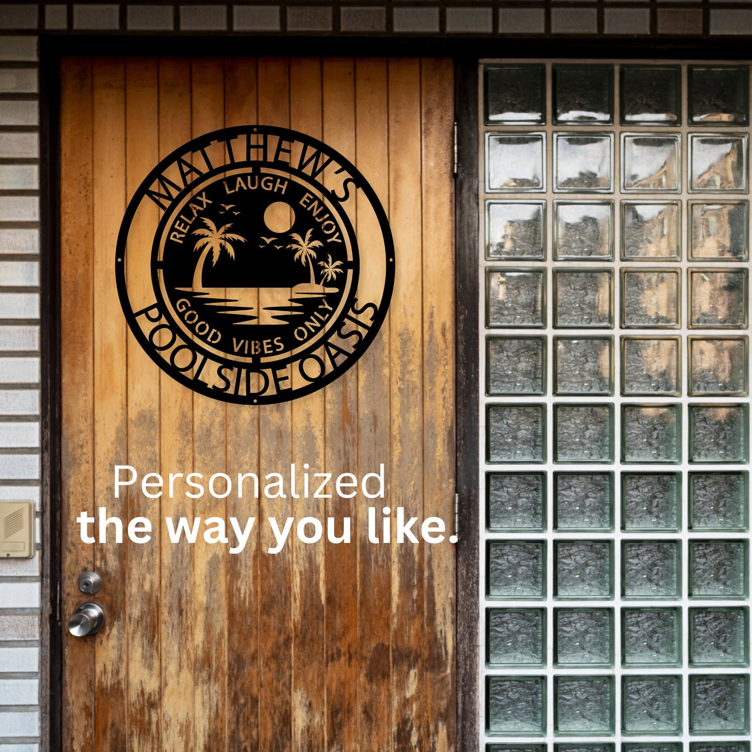 Personalized Family Poolside Decorative Pool Metal Outdoor Sign