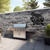 Custom Outdoor Metal Signs Barbecue - Personalized Grill Gifts for Dad BBQ Kitchen Decor for Backyard or Patio