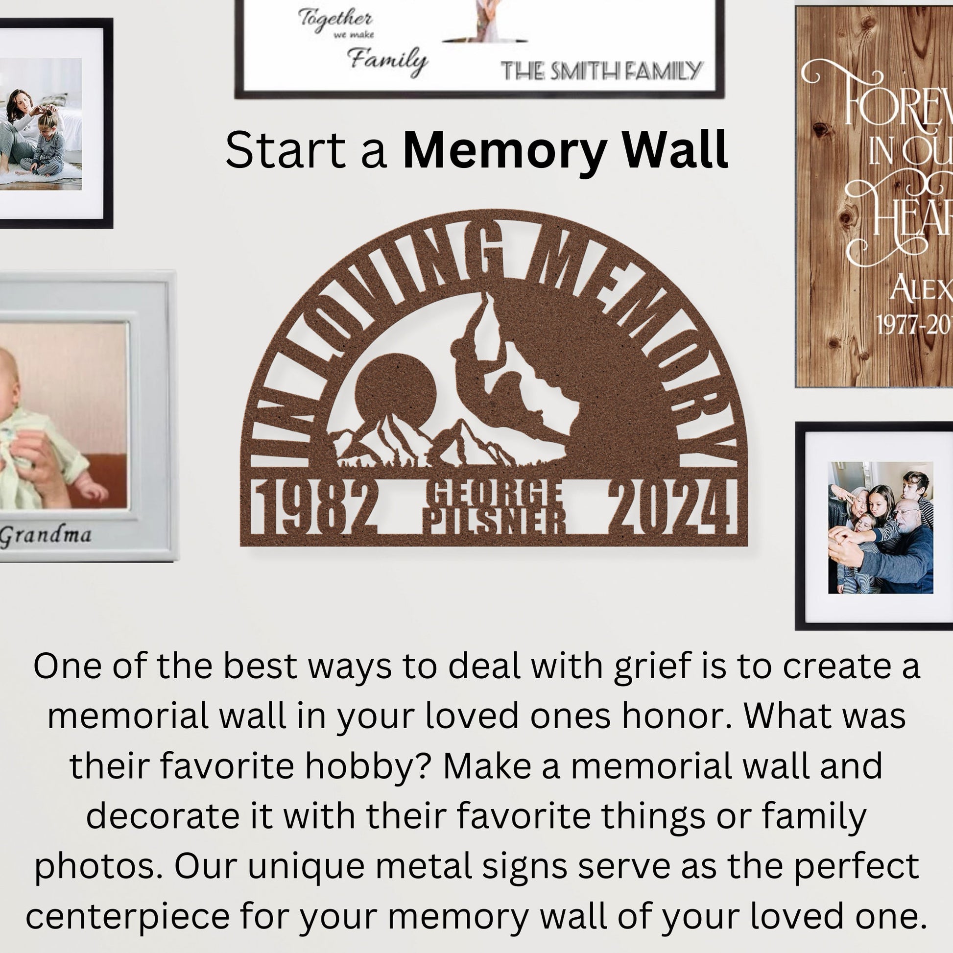 Unique Rock Climbing Memorial Gift for Rock Climber Outdoorsman - Personalized In Loving Memory Wall Sign Nature Remembrance Sympathy Gift