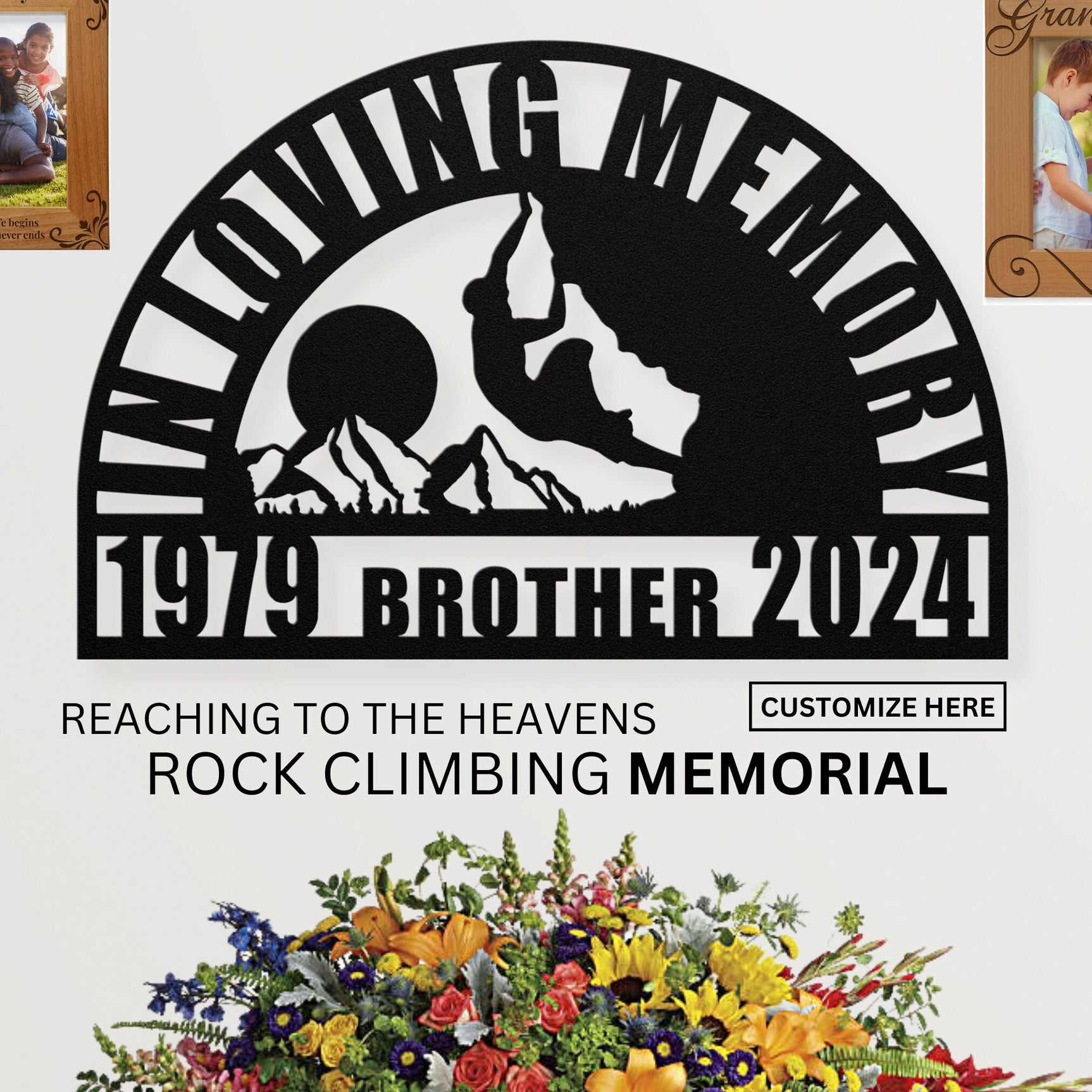 Unique Rock Climbing Memorial Gift for Rock Climber Outdoorsman - Personalized In Loving Memory Wall Sign Nature Remembrance Sympathy Gift