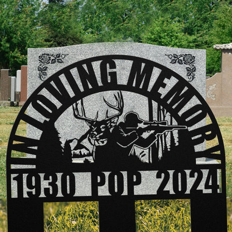 Hunter's Deer Hunter Memorial Gift for the Great Hunting Outdoorsman - Personalized In Loving Memory Wall Sign Dad Remembrance Sympathy Gift
